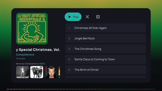 Open an album to see every track