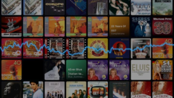 Cover + Oscilloscope screensaver world on a TV
