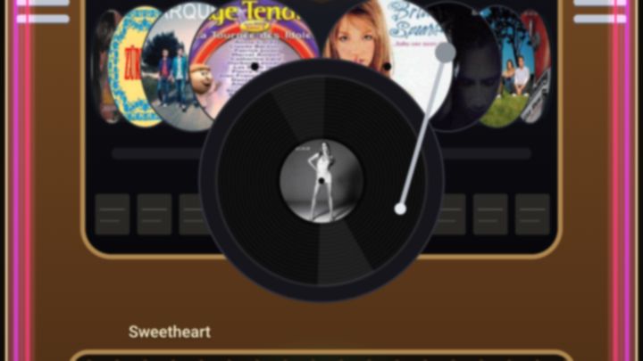 Jukebox screensaver world on a TV