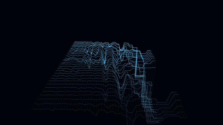 Sound Terrain screensaver world on a TV