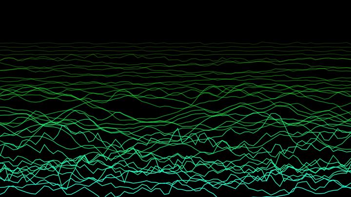 Wave Field screensaver world on a TV